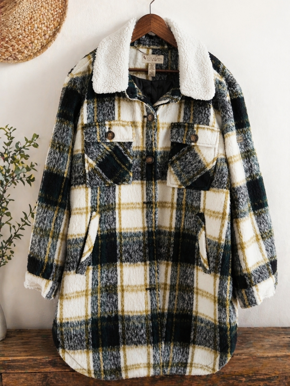 KOOLABURRA by UGG Oversized SHACKET Plaid Jacket Faux Wool Women's PLUS Size XXL